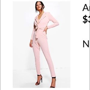 Ana deep plunge o ring belted jumpsuit never worn